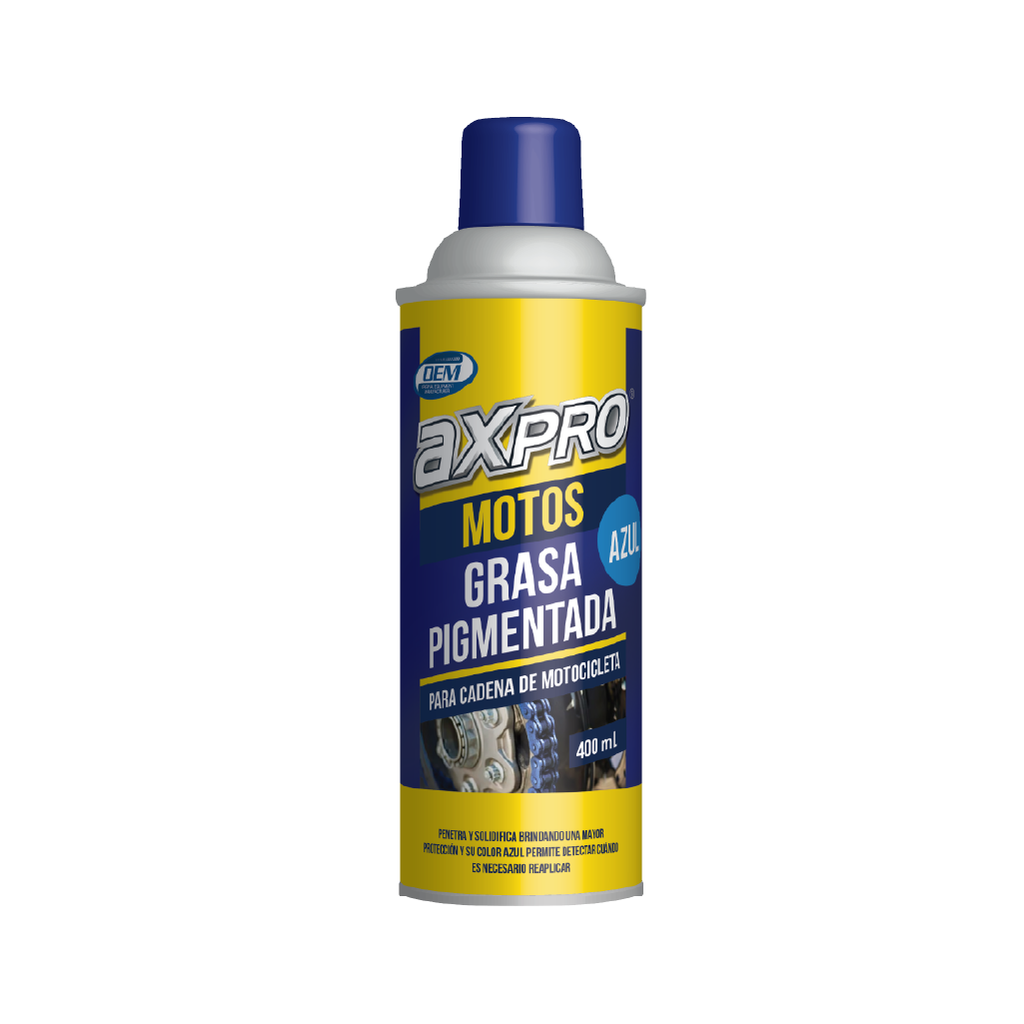 AXP-GCMA-400M — Grasa Pigmentada Azul para Cadenas de Motocicleta