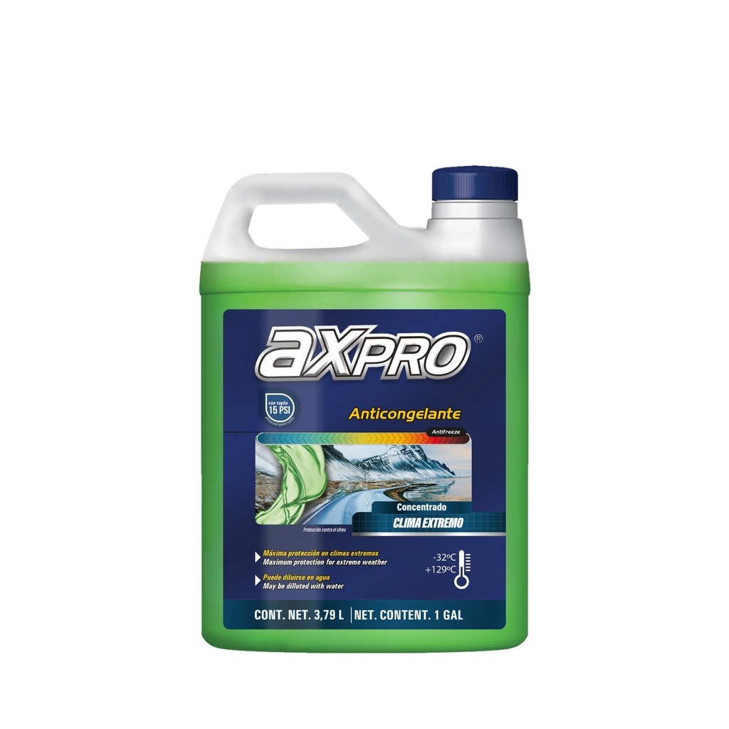 AXP-ACON-3.7L — Refrigerante y anticongelante clima extremo -32°C a +129°C