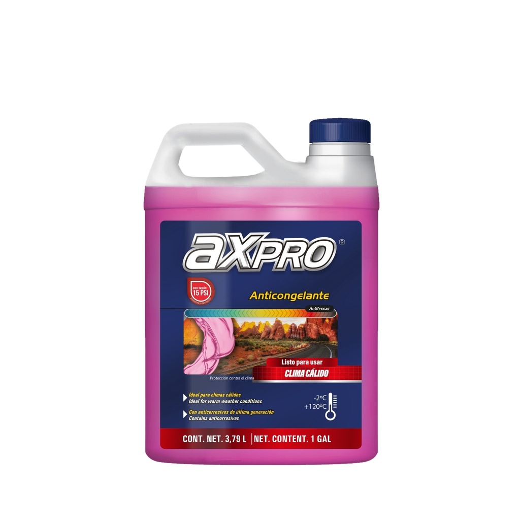 AXP-ALUE-3.7L — Refrigerante y anticongelante clima cálido -2°C a +120°C