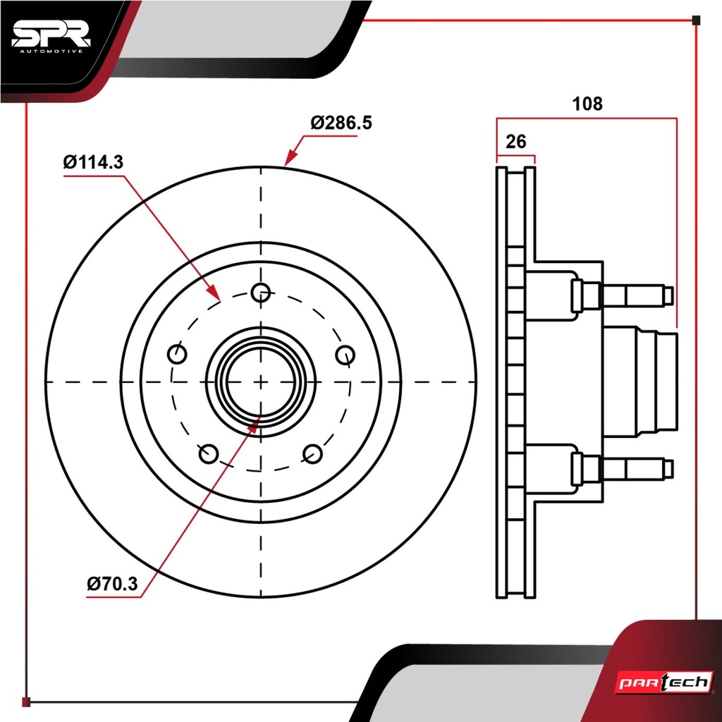 DISCO DEL. FORD RANGER L4 2.3L GAS 2001-2012 (VENTILADO)