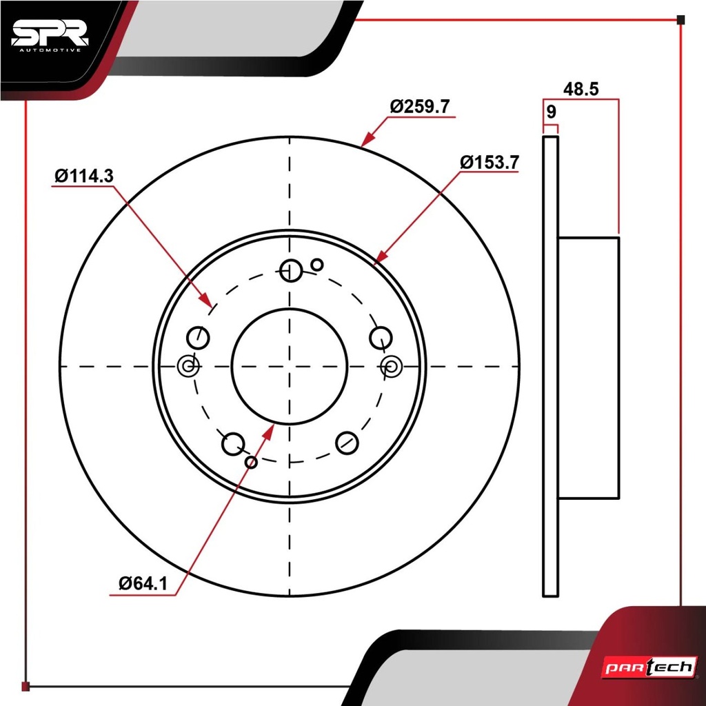 DISCO TRAS. HONDA ACCORD V6 3.0L GAS 1998-2007 (SOLIDO)