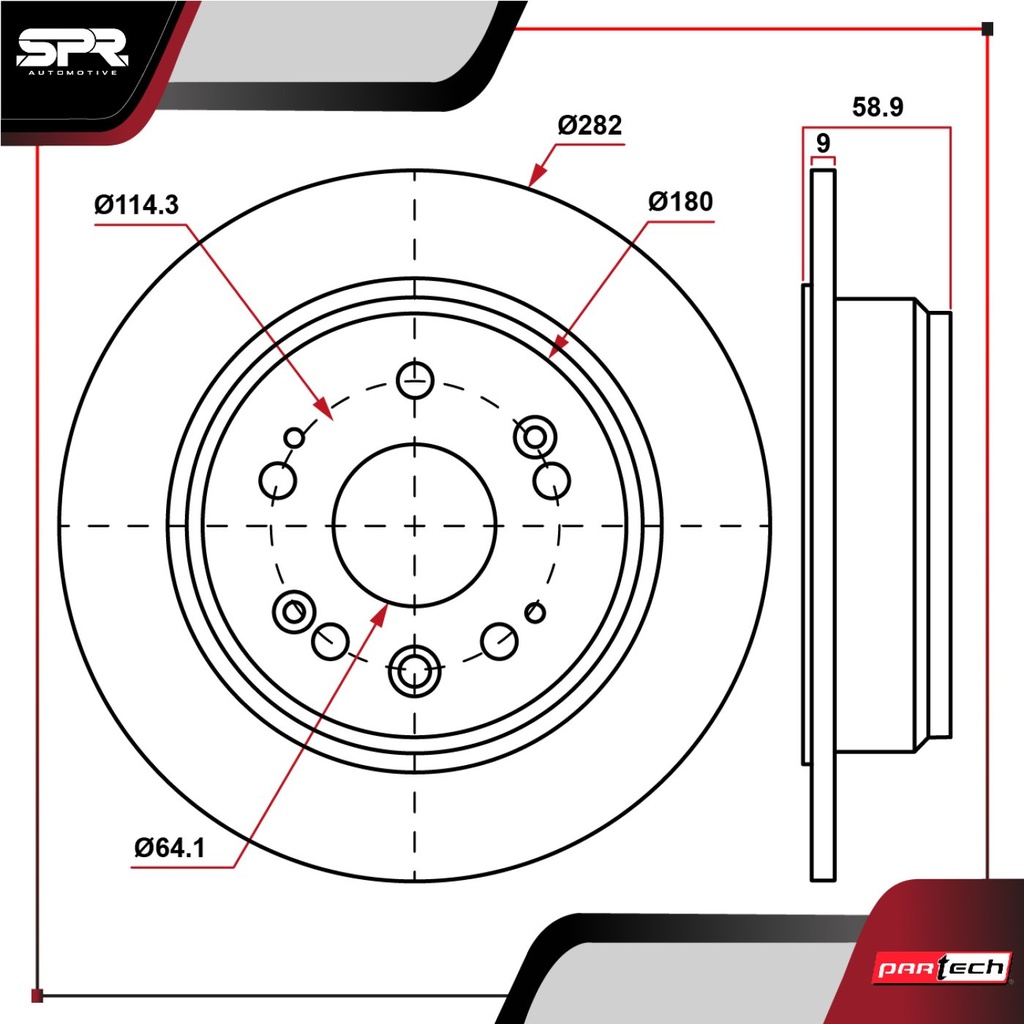PA-DP-31304 — DISCO TRAS. HONDA CR-V L4 2.4L GAS 2002-2006 (SOLIDO)