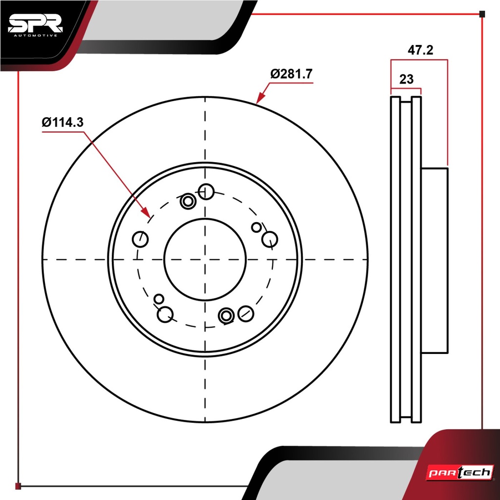 PA-DP-31305 — DISCO DEL. HONDA CR-V L4 2.4L GAS 2002-2006 (VENTILADO)