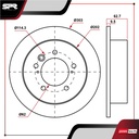 DISCO TRAS. TOYOTA RAV4 L4 2.4L GAS 2004-2005 (SOLIDO)