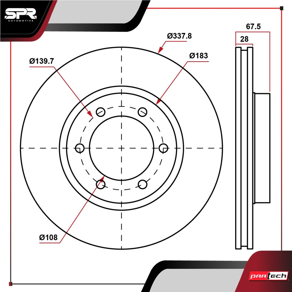 DISCO DEL. TOYOTA 4RUNNER V6 4.0L GAS 2003-2009 (VENTILADO)