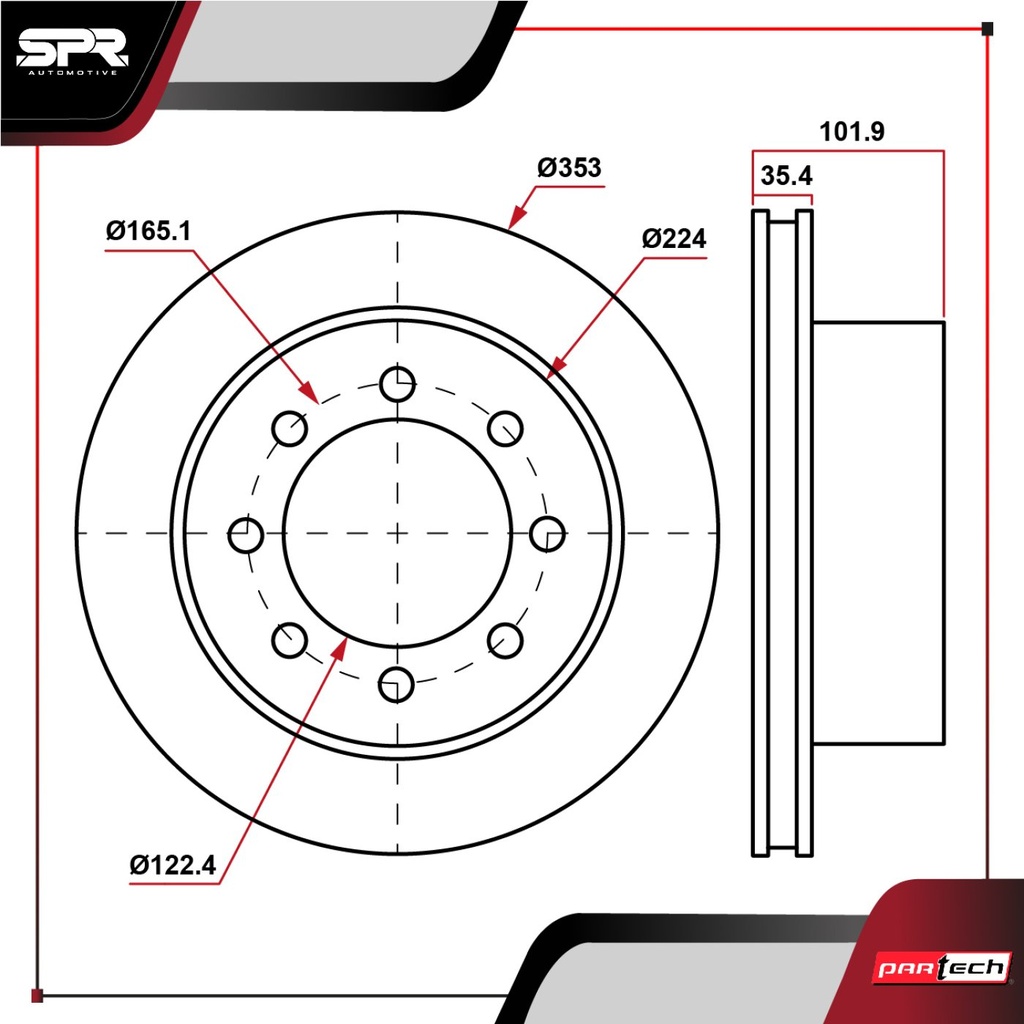 PA-DP-53012 — DISCO DEL. RAM 1500 V6 4.7L GAS 2011-2012 (VENTILADO)