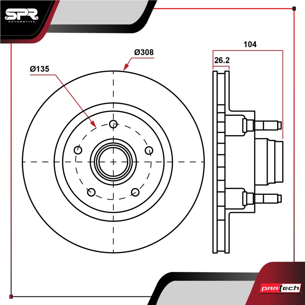 DISCO DEL. FORD LOBO V6 4.6L GAS 1997-2002 (VENTILADO)