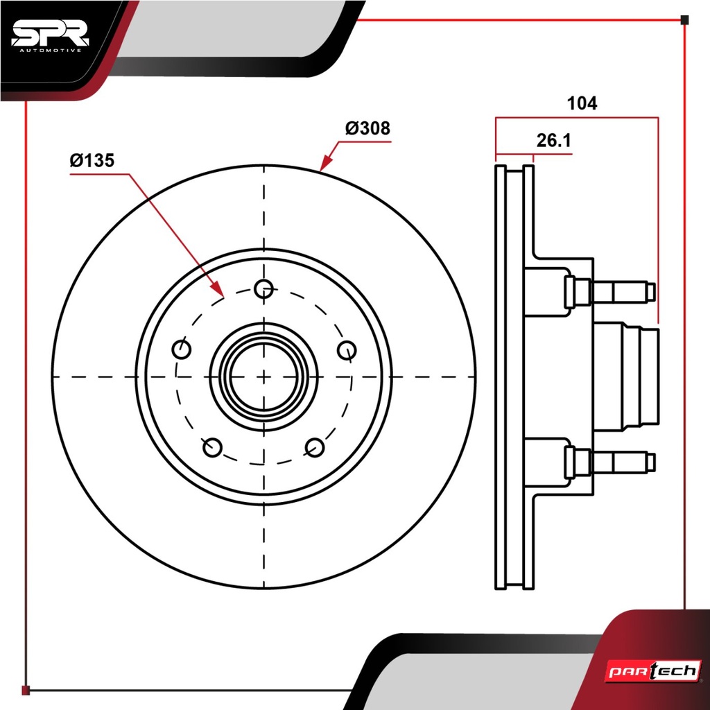 PA-DP-54092 — DISCO DEL. FORD F-150 V8 5.4L GAS 1999-2003 (VENTILADO)