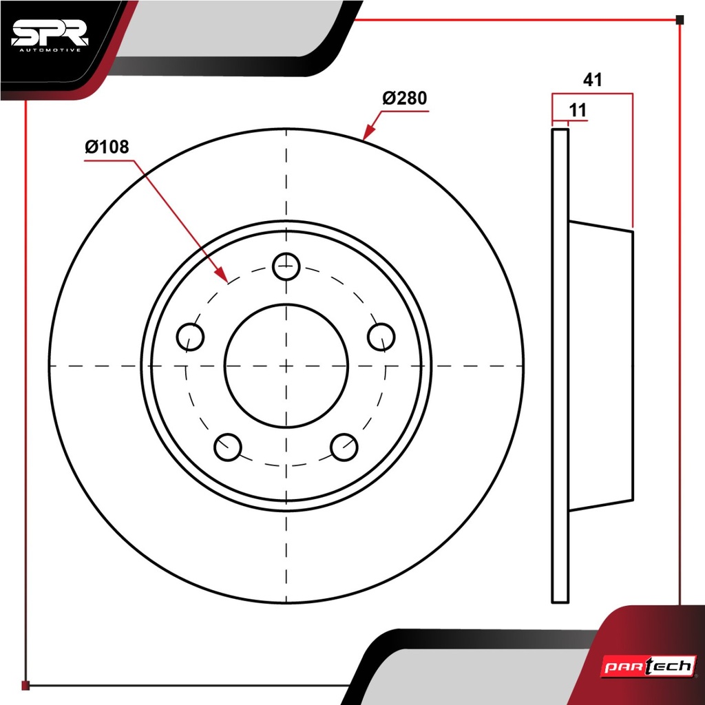 PA-DP-34347 — DISCO TRAS. FORD FOCUS L4 2.0L GAS 2004-2012 (SOLIDO)