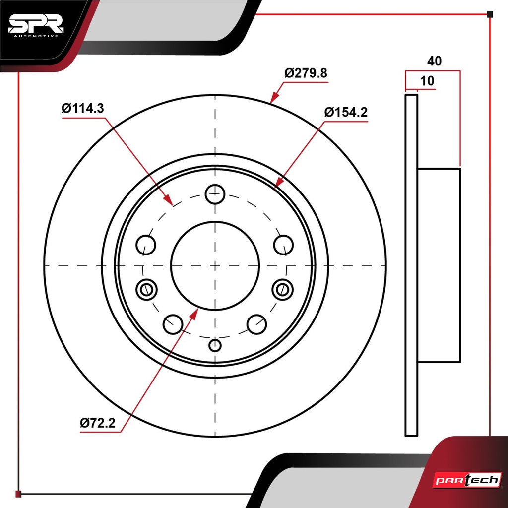 PA-DP-31325 — DISCO TRAS. FORD FUSION L4 2.5L GAS 2010-2012 (SOLIDO)