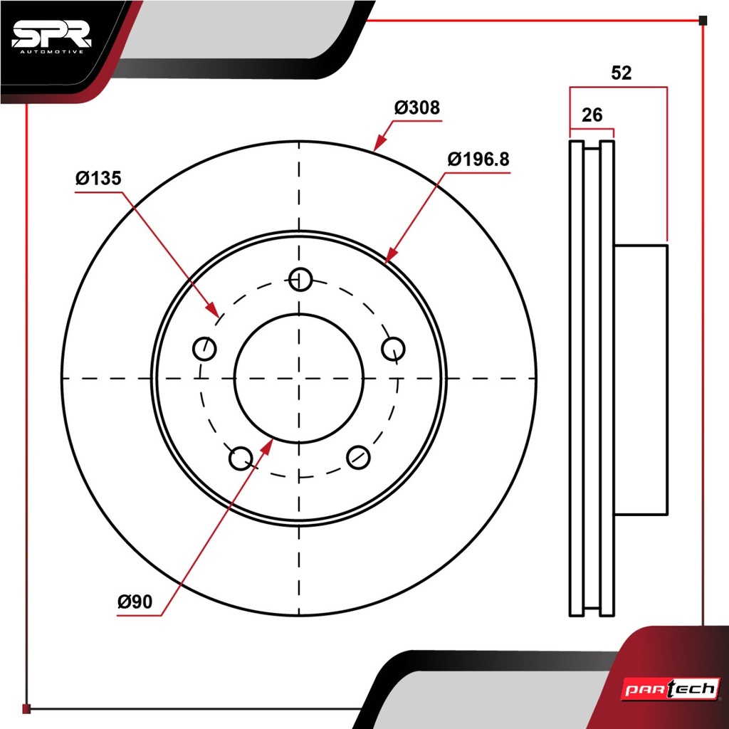 PA-DP-54042 — DISCO DEL. FORD F-150 L6 4.9L GAS 1994-1996 (VENTILADO)