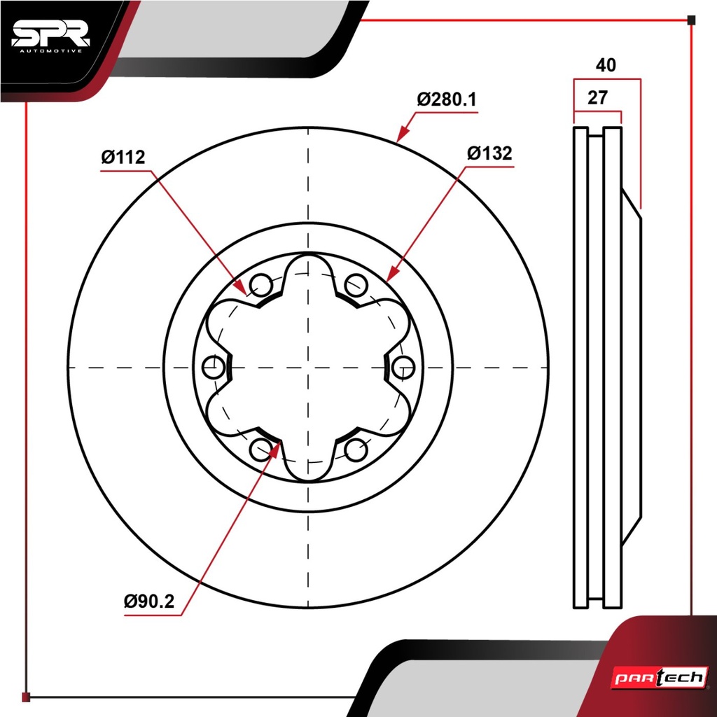 PA-DP-55090 — DISCO DEL. GMC CANYON L4 2.8L GAS 2004-2006 (VENTILADO)