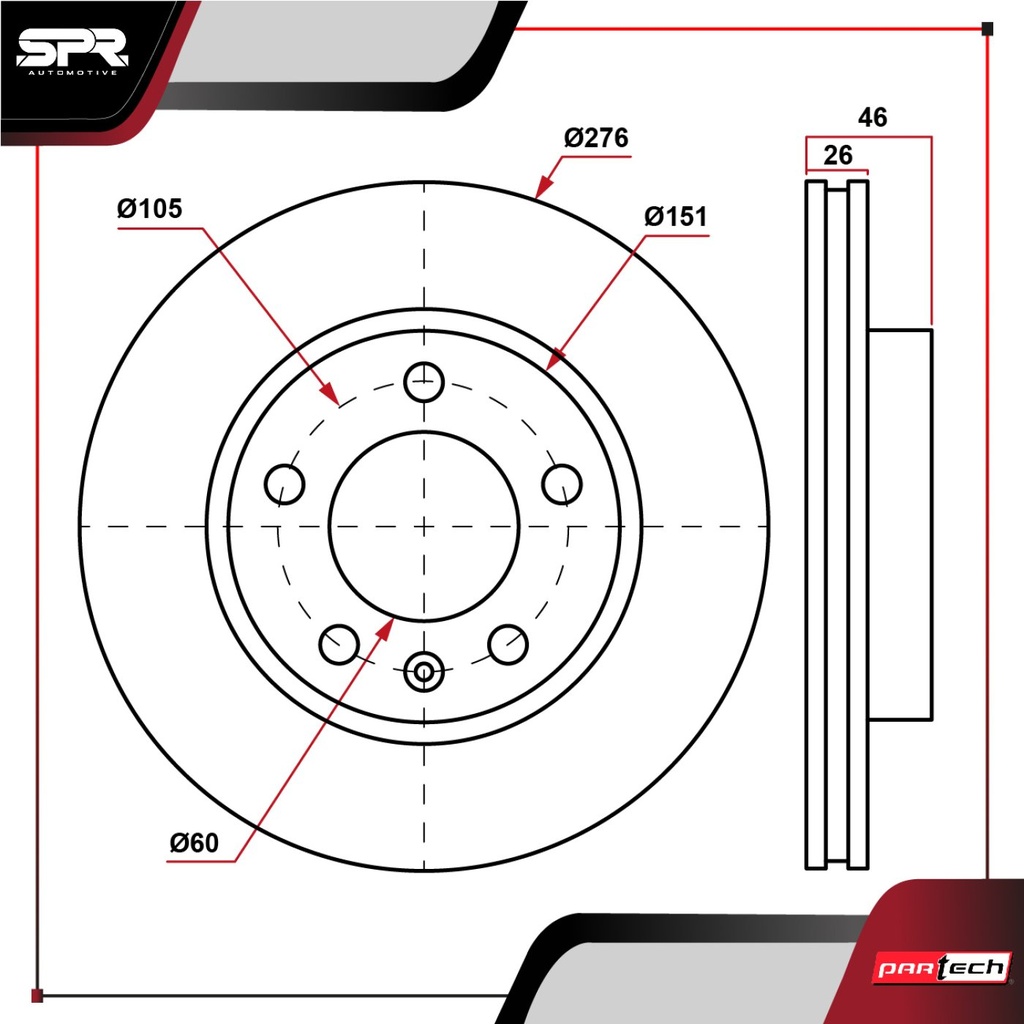 DISCO DEL. CHEVROLET CRUZE L4 1.8L GAS 2010-2016 (VENTILADO)