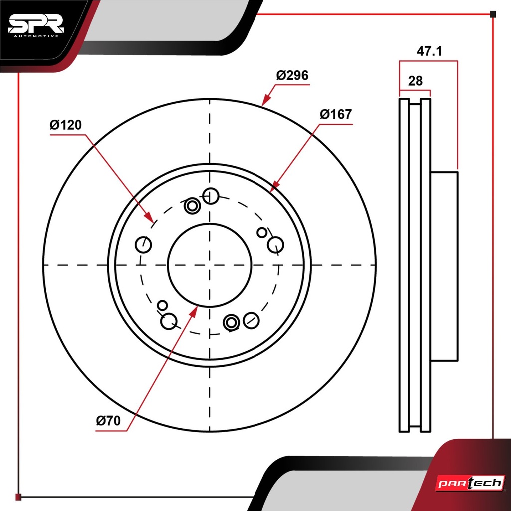 DISCO DEL. HONDA ODYSSEY V6 3.5L GAS 2005-2010 (VENTILADO)