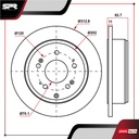 DISCO TRAS. HONDA ODYSSEY V6 3.5L GAS 2005-2010 (SOLIDO)