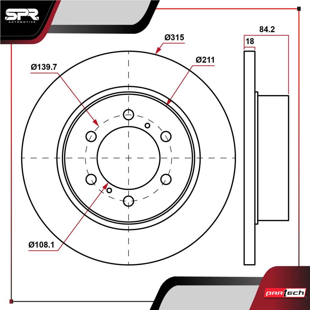 DISCO TRAS. MITSUBISHI MONTERO SPORT V6 3.0L GAS 1997-2004 (SOLIDO)