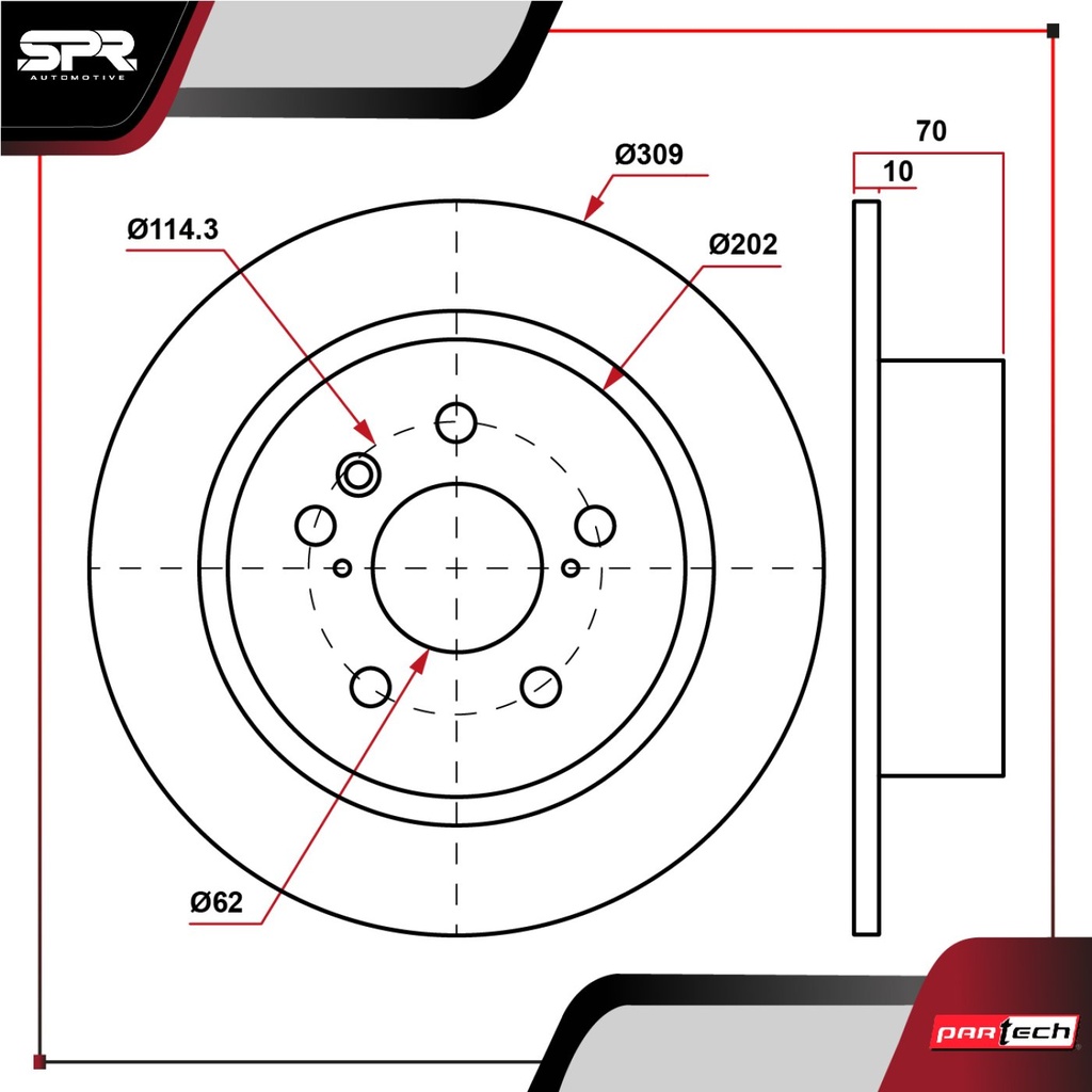 DISCO TRAS. TOYOTA HIGHLANDER V6 3.3L GAS 2004-2010 (SOLIDO)