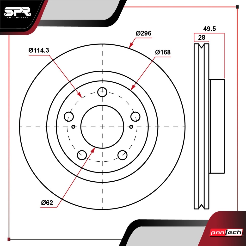 DISCO DEL. TOYOTA CAMRY V6 3.5L GAS 2007-2017 (VENTILADO)