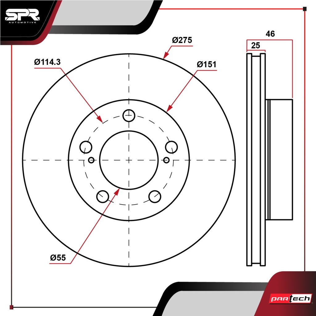 DISCO DEL. TOYOTA RAV4 L4 2.4L GAS 2006-2008 (VENTILADO)
