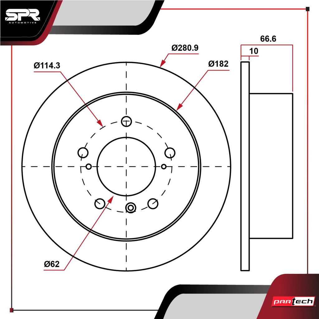 DISCO TRAS. TOYOTA CAMRY L4 2.5L GAS 2010-2018 (SOLIDO)