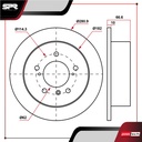 DISCO TRAS. TOYOTA CAMRY L4 2.5L GAS 2010-2018 (SOLIDO)