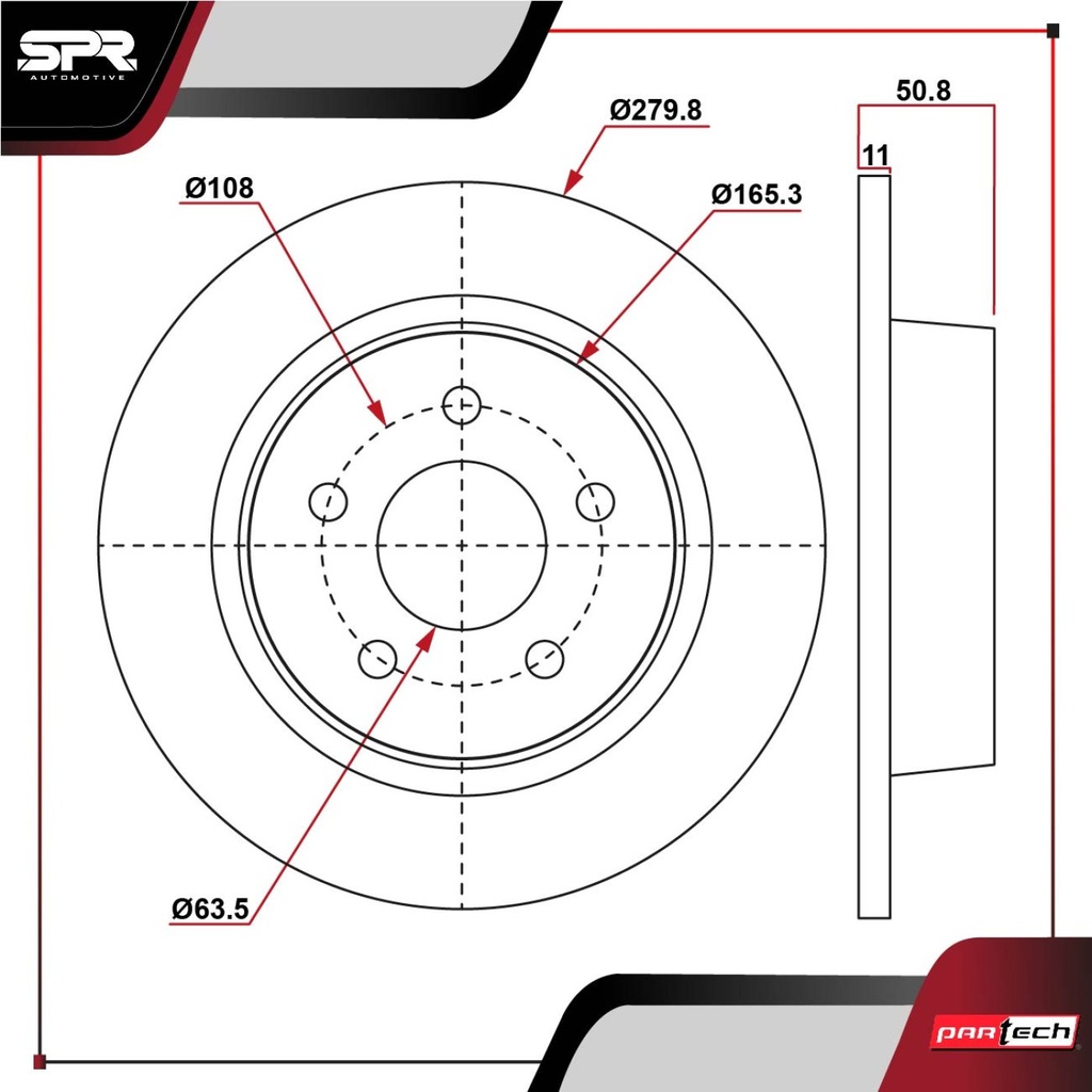 DISCO TRAS. FORD ESCAPE L4 2.5L GAS 2013-2019 (SOLIDO)