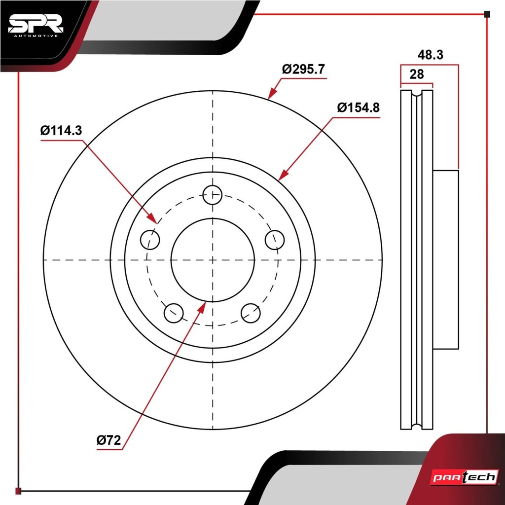 PA-DP-54155 — DISCO DEL. FORD EDGE V6 3.5L GAS 2007-2011 (VENTILADO)