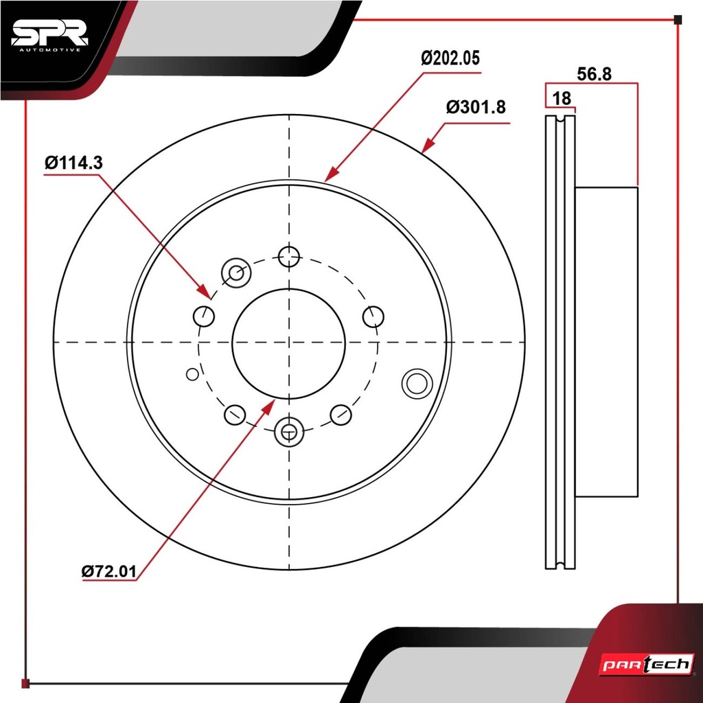 PA-DP-31459 — DISCO TRAS. MAZDA CX-7 L4 2.3L GAS 2007-2012 (VENTILADO)