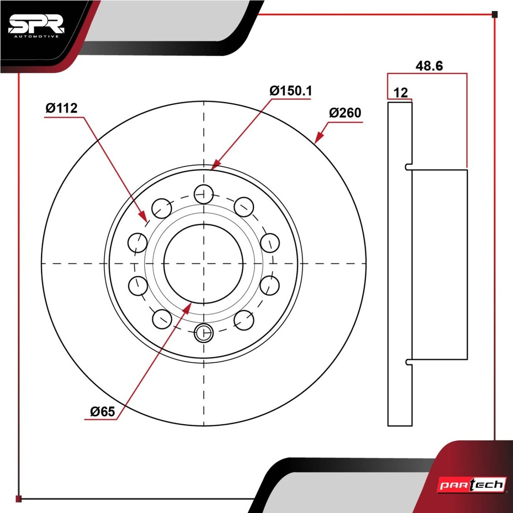 DISCO TRAS. VOLKSWAGEN BORA L5 2.5L GAS 2005-2010 (SOLIDO)