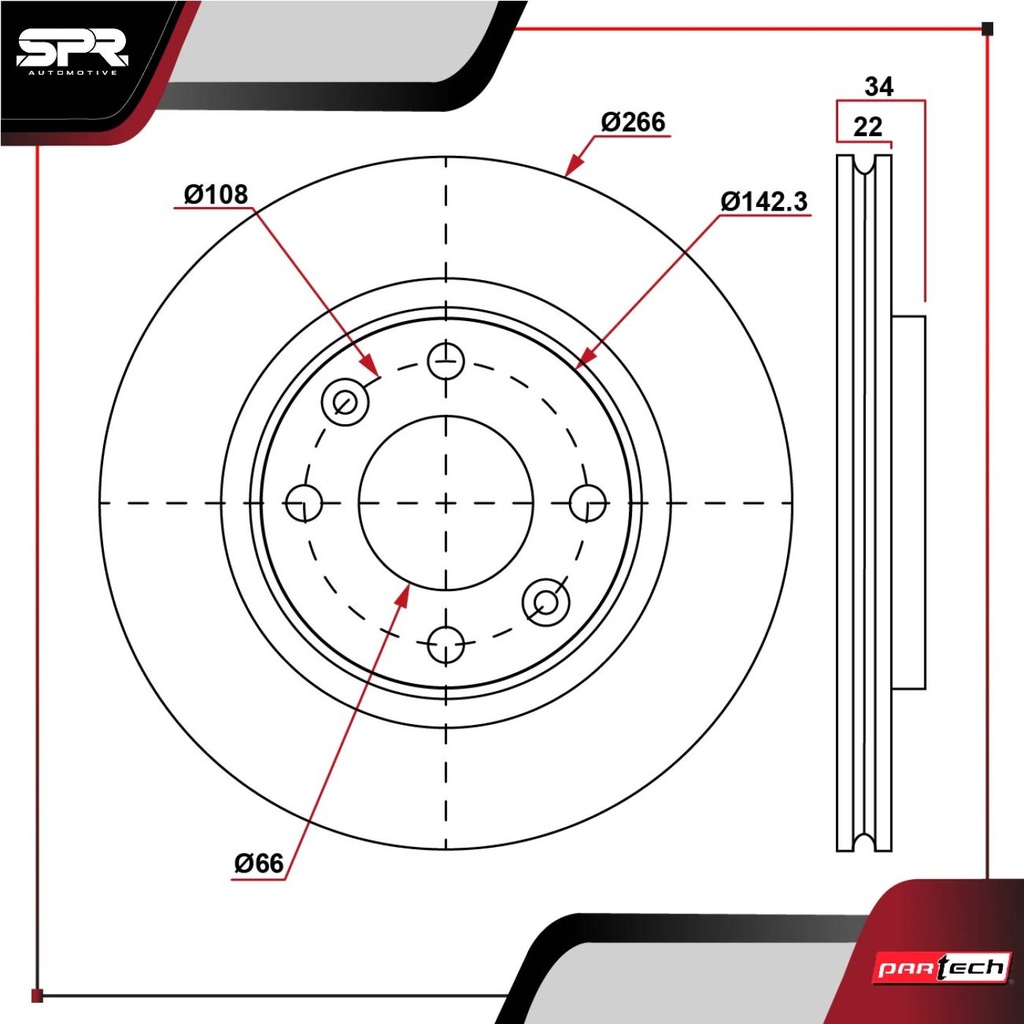 DISCO DEL. PEUGEOT 301 L4 1.6L GAS 2013-2018 (VENTILADO)