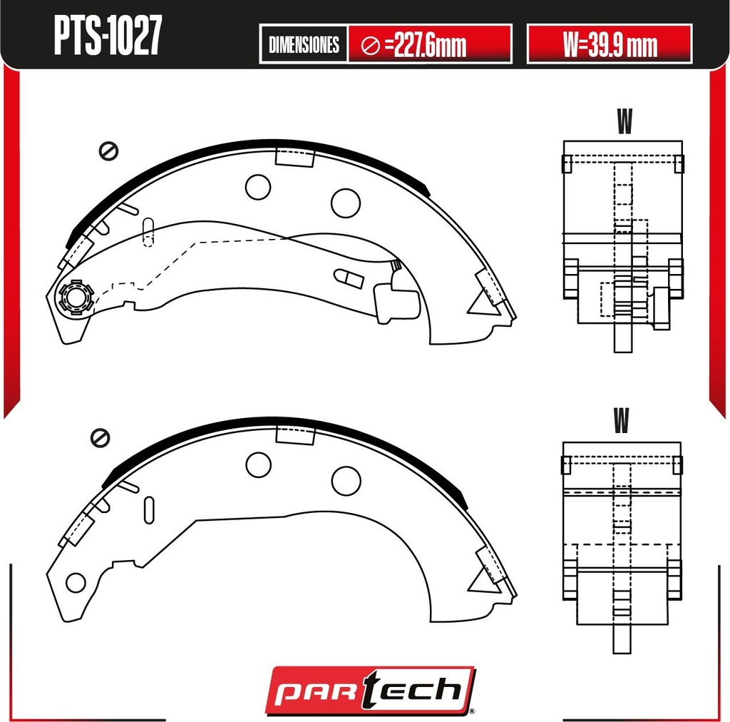 BALATAS DE TAMBOR TRAS. RAM 700 L4 1.6L GAS 2015-2020