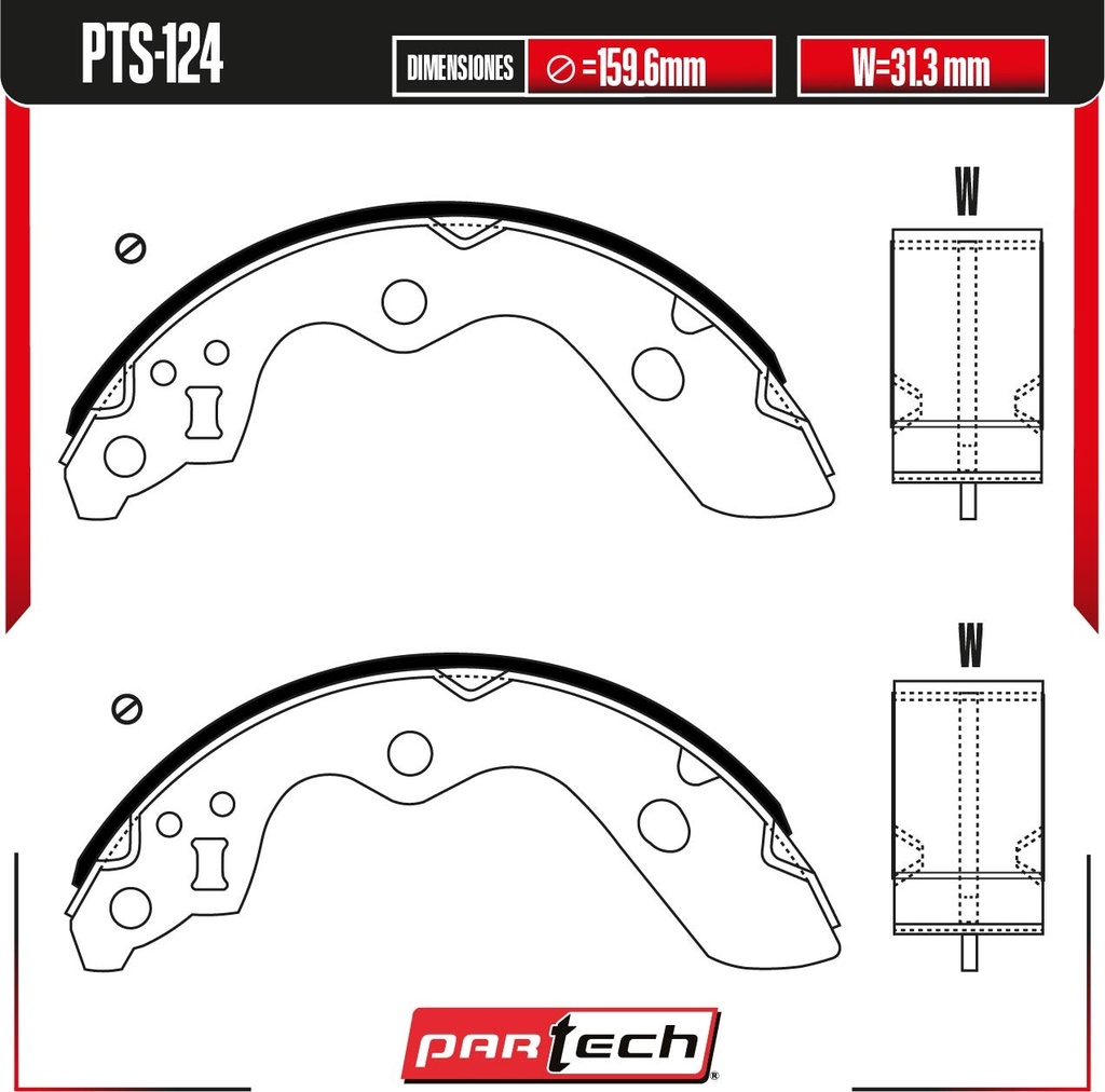 BALATAS DE TAMBOR TRAS. SUZUKI IGNIS L4 1.2 GAS 2017-2023