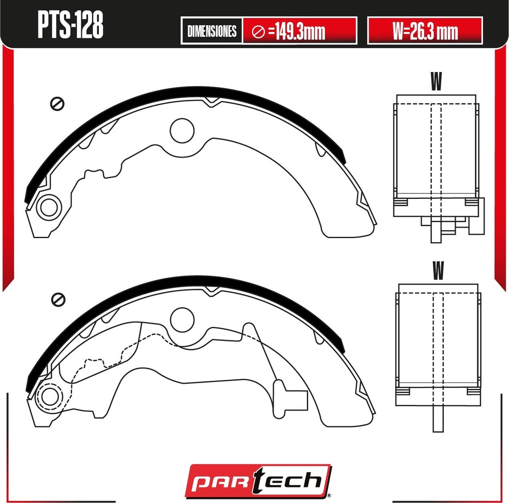 BALATAS DE TAMBOR TRAS. RENAULT KWID L3 1.0L GAS 2019-2022