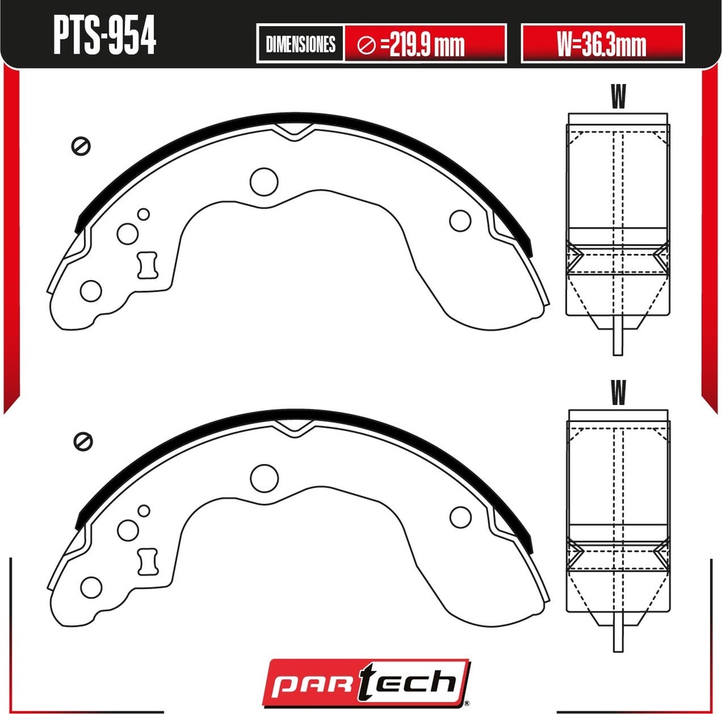 BALATAS DE TAMBOR TRAS. SUZUKI SX4 L4 2.0 GAS 2007-2012