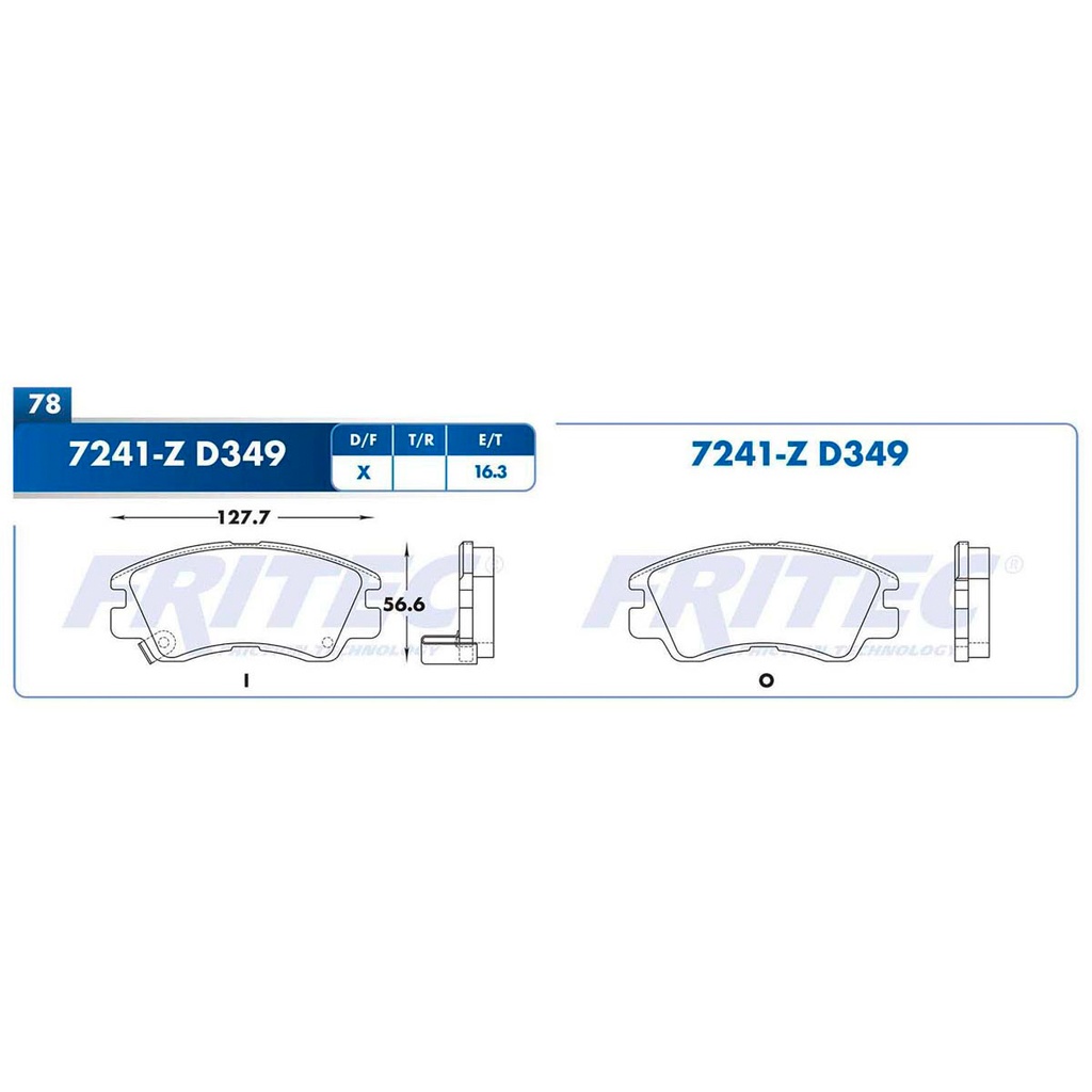 Pastilla para freno de disco Fritec. Formula Semimetallic Azul. Delantera Fritec M-7241-Z