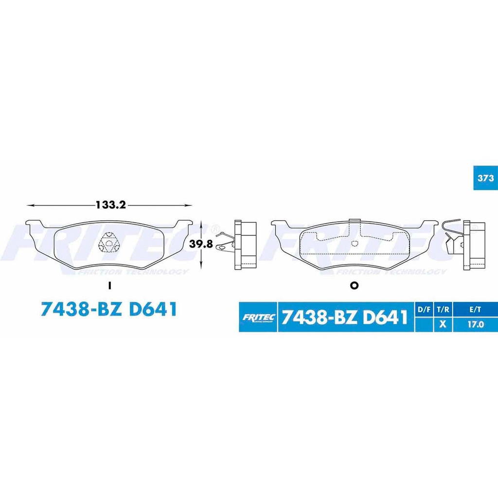 Pastilla para freno de disco Fritec. Formula Semimetallic Azul. Trasera Fritec M-7438-BZ
