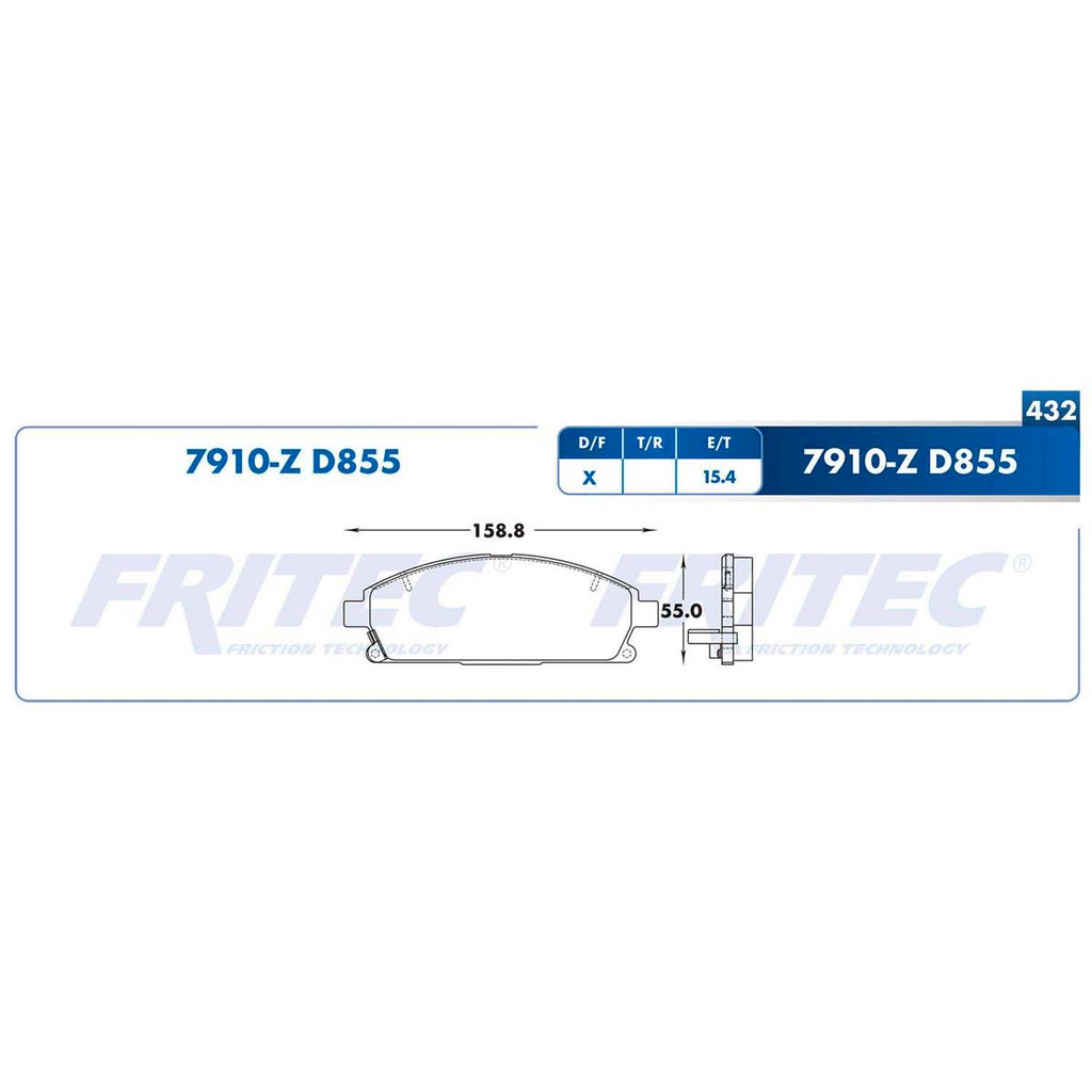 Pastilla para freno de disco Fritec. Formula Semimetallic Azul. Delantera Fritec M-7910-Z
