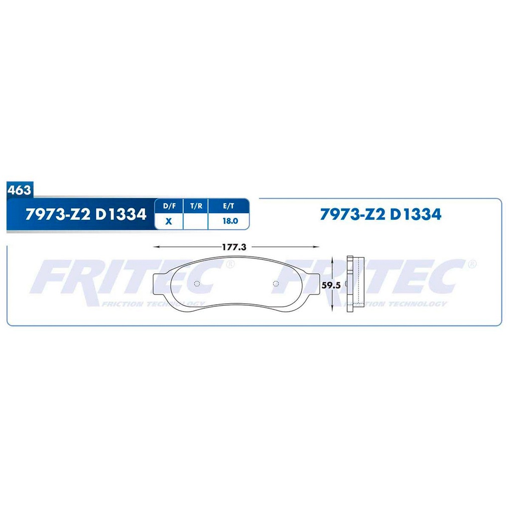 Pastilla para freno de disco Fritec. Formula Semimetallic Azul. Trasera Fritec M-7973-Z2