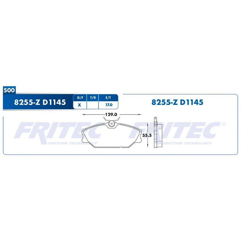 Pastilla para freno de disco Fritec. Formula Semimetallic Azul. Delantera Fritec M-8255-Z
