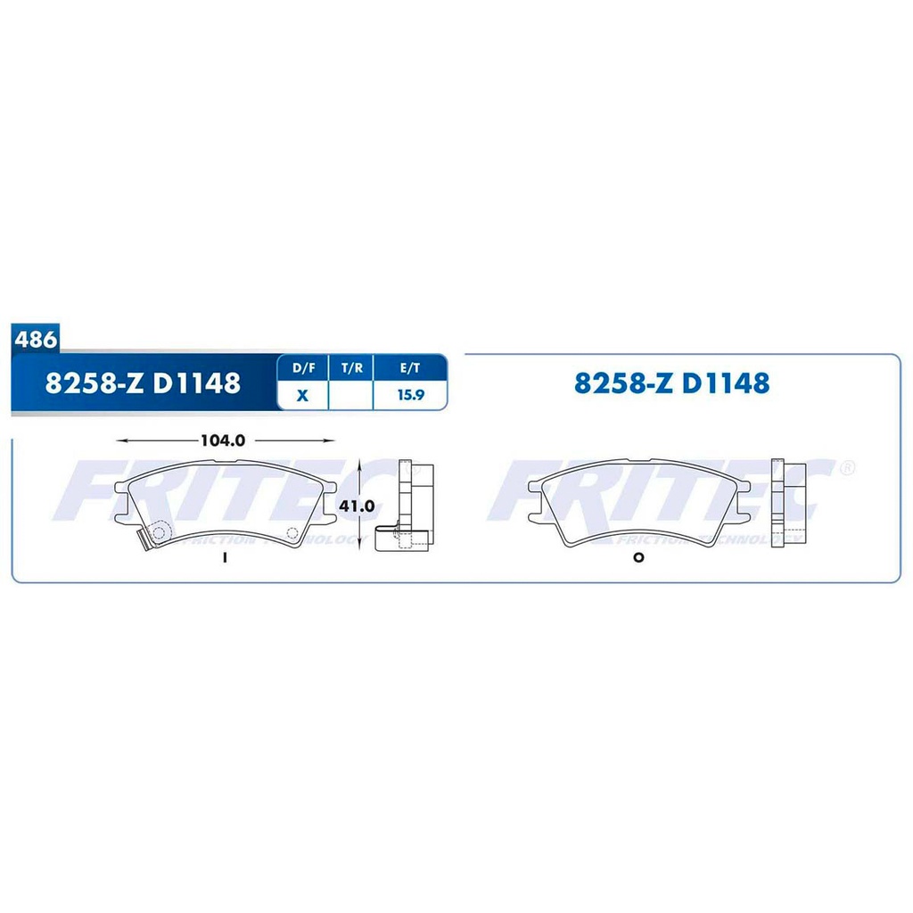 Pastilla para freno de disco Fritec. Formula Semimetallic Azul. Delantera Fritec M-8258-Z