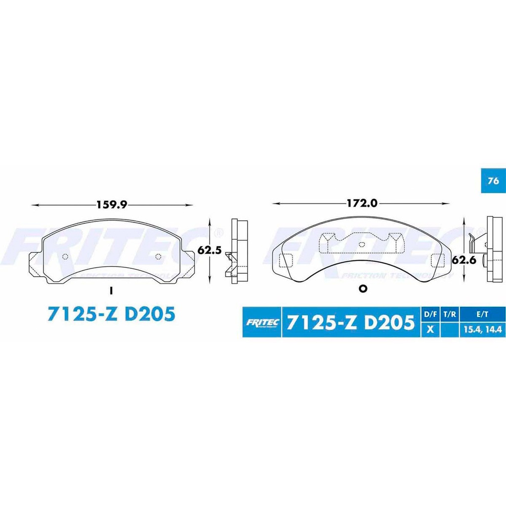 Pastilla para freno de disco Fritec. Formula Ceramic Specific. Delantera Fritec SPC-7125-Z