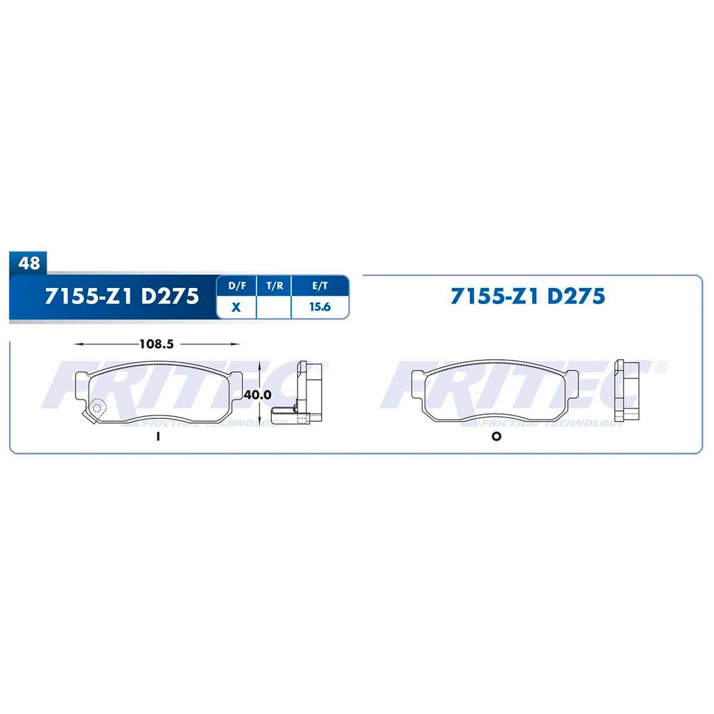Pastilla para freno de disco Fritec. Formula Ceramic Specific. Delantera Fritec SPC-7155-Z1