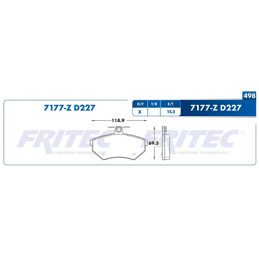 FR-SPC-7177-Z — Pastilla para freno de disco Fritec. Formula Ceramic Specific. Delantera Fritec SPC-7177-Z