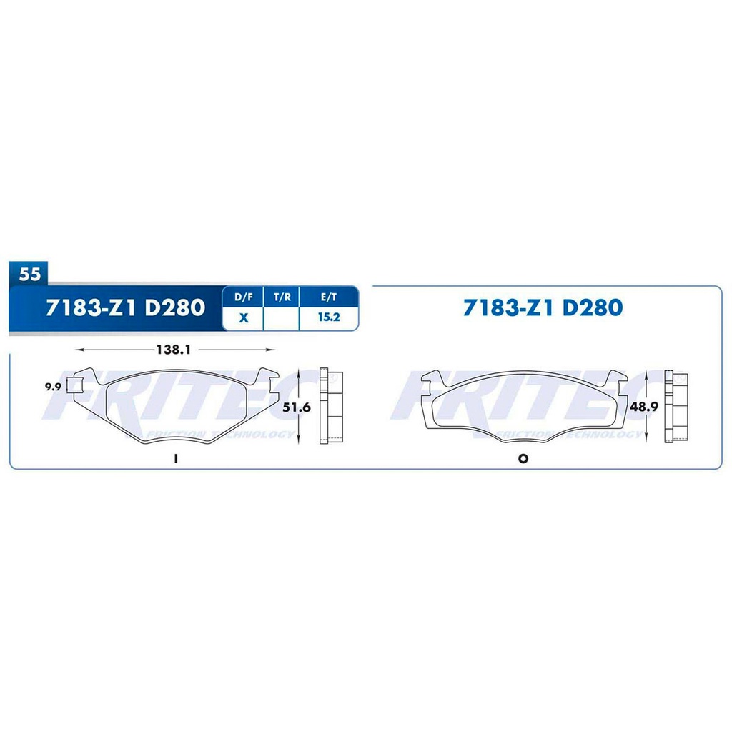 Pastilla para freno de disco Fritec. Formula Ceramic Specific. Delantera Fritec SPC-7183-Z1