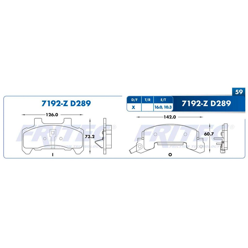 FR-SPC-7192-Z — Pastilla para freno de disco Fritec. Formula Ceramic Specific. Delantera Fritec SPC-7192-Z