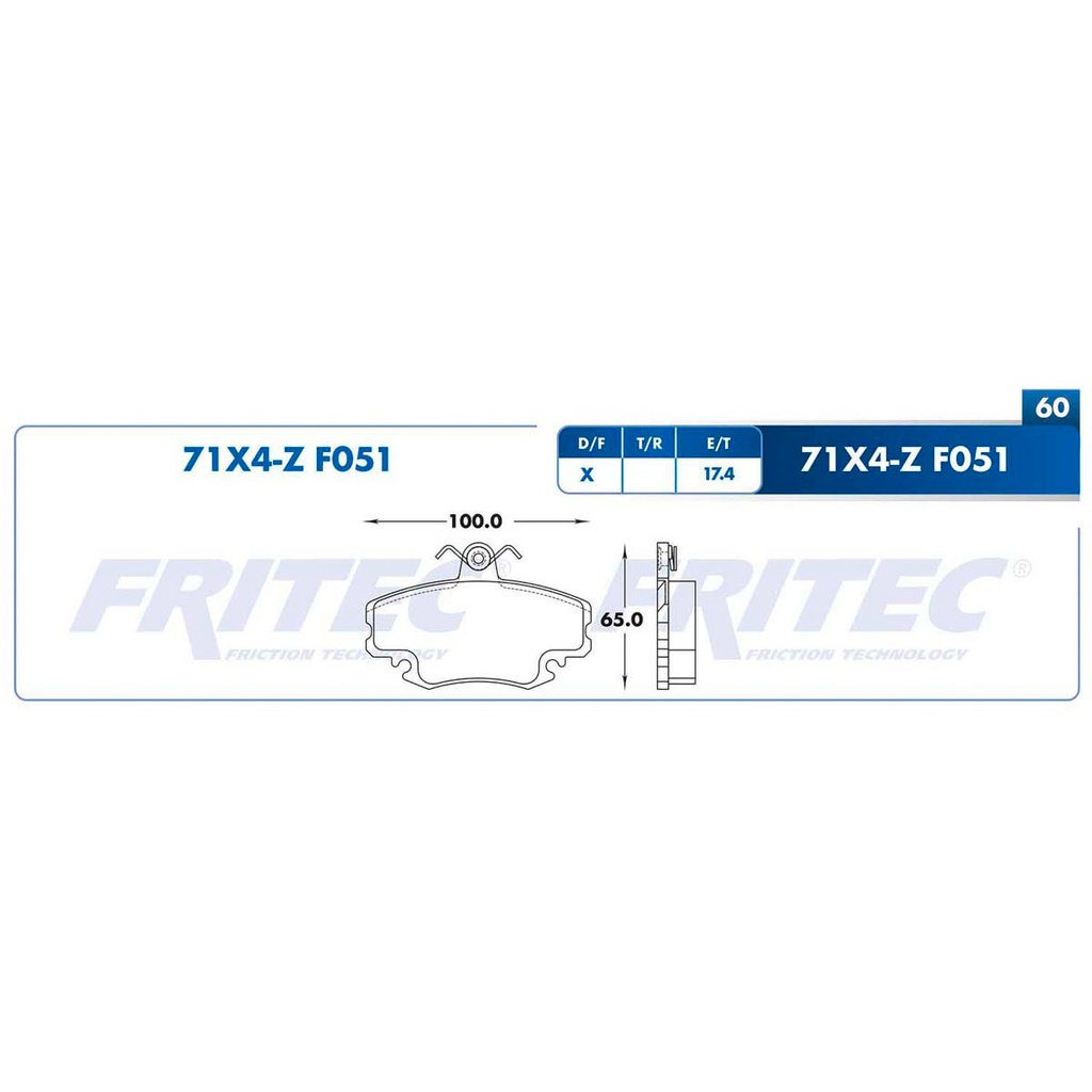 FR-SPC-71X4-Z — Pastilla para freno de disco Fritec. Formula Ceramic Specific. Delantera Fritec SPC-71X4-Z