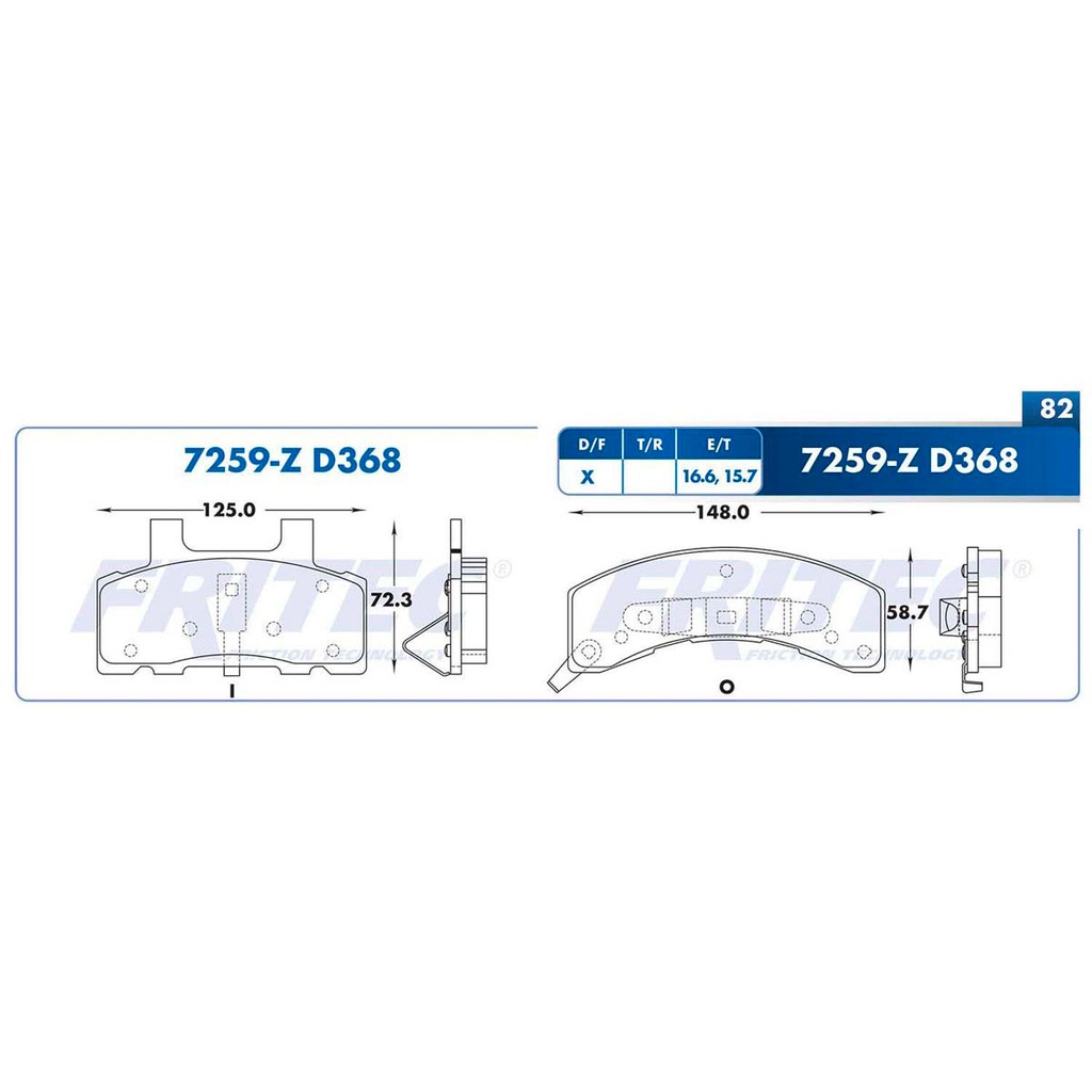 Pastilla para freno de disco Fritec. Formula Ceramic Specific. Delantera Fritec SPC-7259-Z