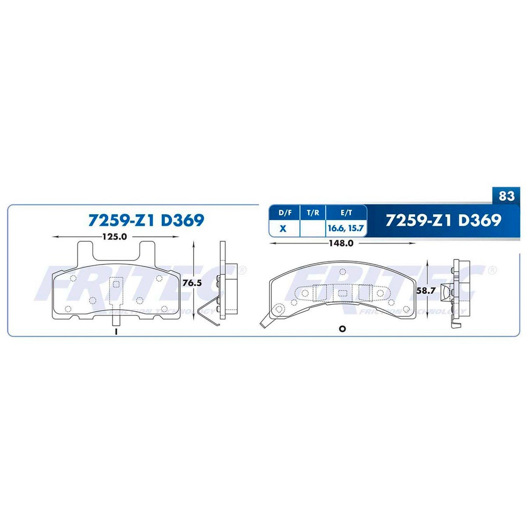 Pastilla para freno de disco Fritec. Formula Ceramic Specific. Delantera Fritec SPC-7259-Z1