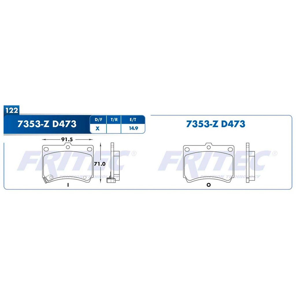 FR-SPC-7353-Z — Pastilla para freno de disco Fritec. Formula Ceramic Specific. Delantera Fritec SPC-7353-Z