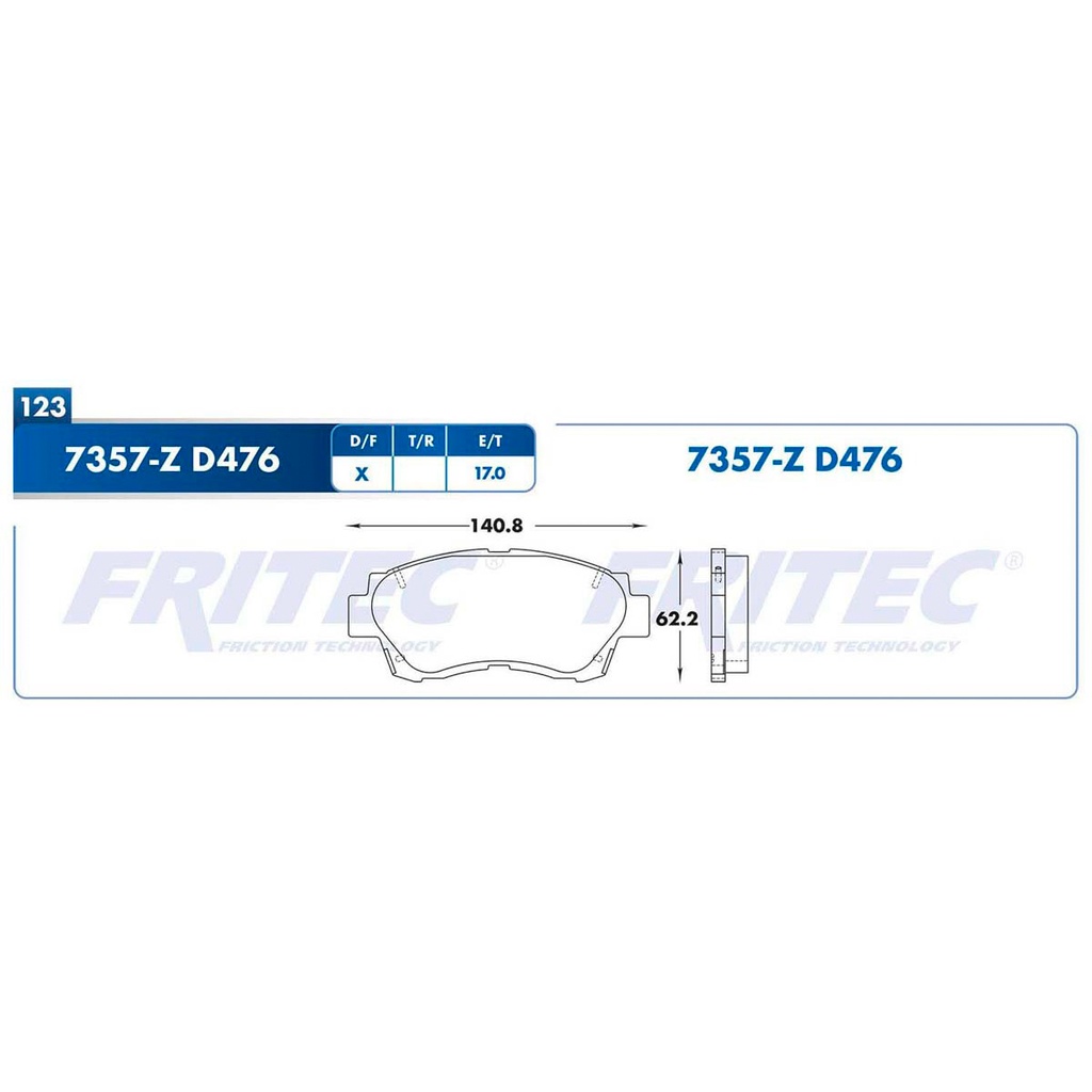 Pastilla para freno de disco Fritec. Formula Ceramic Specific. Delantera Fritec SPC-7357-Z